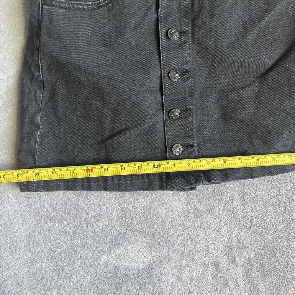 American Eagle Skirt Womens 4 Black Denim Biker Punkcore Festival Beach Preppy - Picture 9 of 13